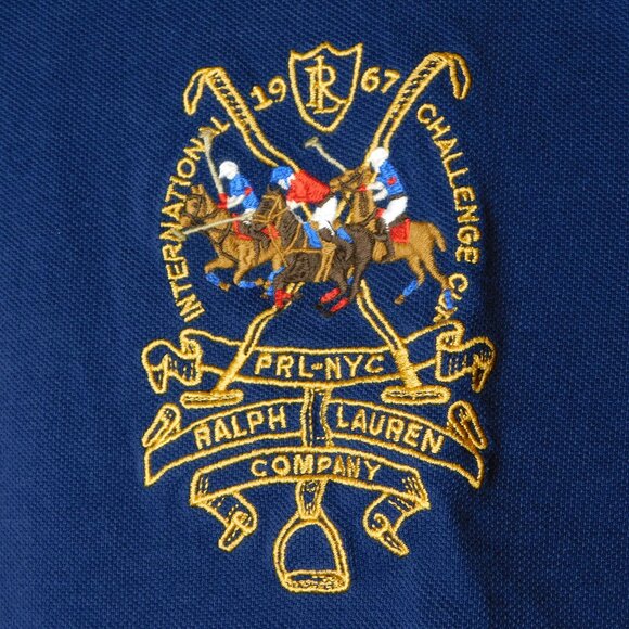 Polo Ralph Lauren Navy Blue Polo with Embroidered Polo Players | GUC | 2XB - Picture 4 of 8